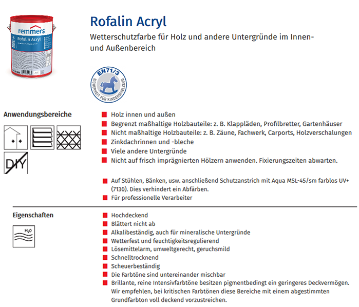 Remmers Rofalin Acryl Wetterschutzfarbe